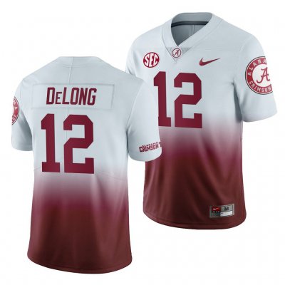 Men's Alabama Crimson Tide #12 Skyer Delong Gradient 2019 Color Crash NCAA College Football Jersey 2403XLGF5